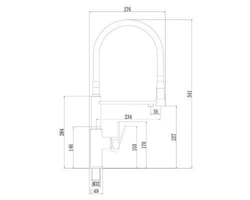 Смеситель для кухни Savol S-L1808Q-01 цвет Графит Черный