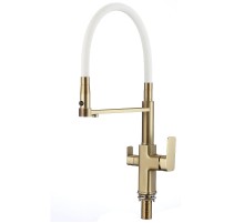 Смеситель для кухни Savol S-L1809C-02 цвет Бронза Белый