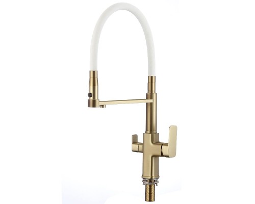 Смеситель для кухни Savol S-L1809C-02 цвет Бронза Белый