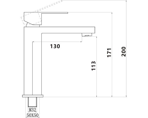 Смеситель для раковины Savol S-SUS1003H цвет Черный