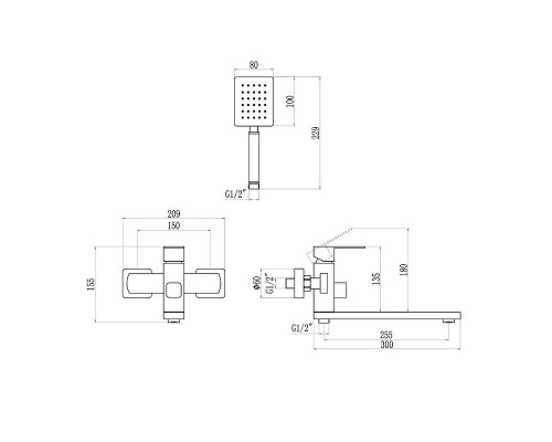 Смеситель для ванны Savol S-SUS4001 цвет Сатин