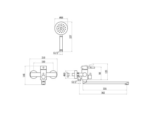 Смеситель для ванны Savol S-SUS4002 универсальный цвет Сатин