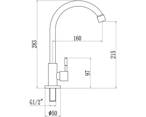 Кран для одного типа воды Savol S-SUS7002 цвет Сатин