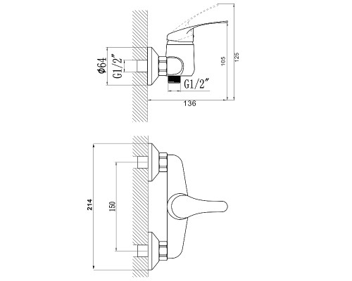 Смеситель для душа Savol S-T3001 цвет Хром