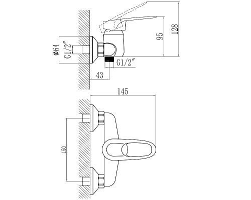 Смеситель для душа Savol S-T3004 цвет Хром