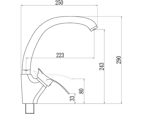 Смеситель для кухни Savol S-T4106 цвет Хром