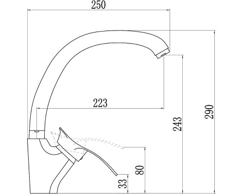 Смеситель для кухни Savol S-T4106-1 цвет Хром