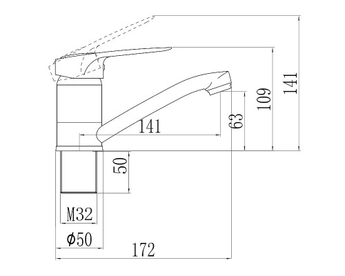 Смеситель для кухни Savol S-T4504 цвет Хром