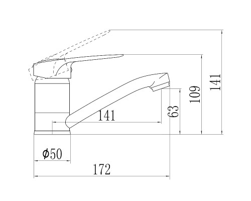 Смеситель для кухни Savol S-T4504-1 цвет Хром