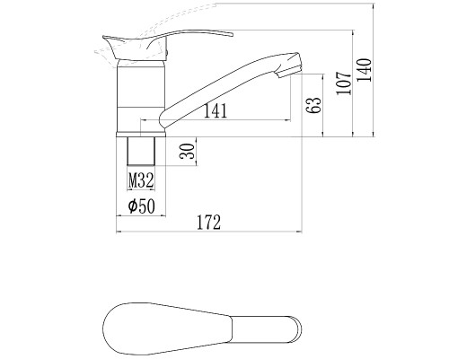 Смеситель для кухни Savol S-T4506 цвет Хром