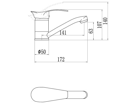 Смеситель для кухни Savol S-T4506-1 цвет Хром