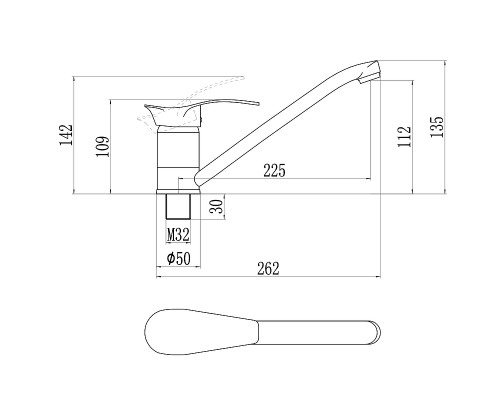 Смеситель для кухни Savol S-T4906 цвет Хром
