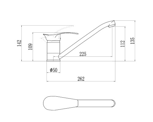 Смеситель для кухни Savol S-T4906-1 цвет Хром