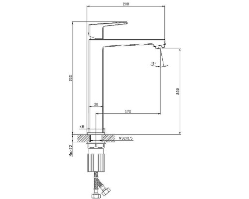 Смеситель для раковины Splenka S01.15 Хром