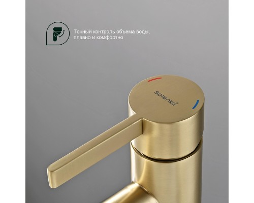 Смеситель для раковины Splenka S221.15.03 цвет Золото матовое