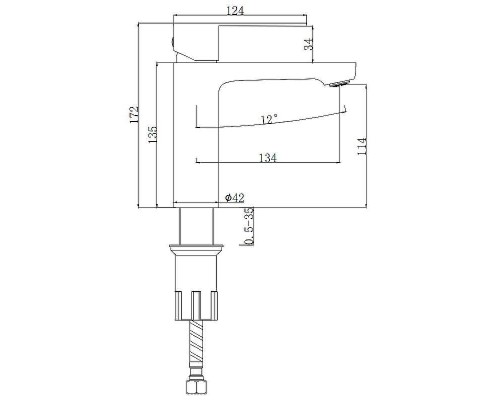 Смеситель для раковины Splenka S222.10.09 Графит матовый
