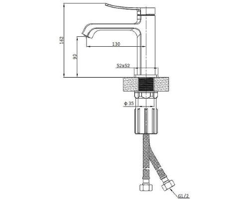 Смеситель для раковины Splenka S31.10.06 Черный матовый