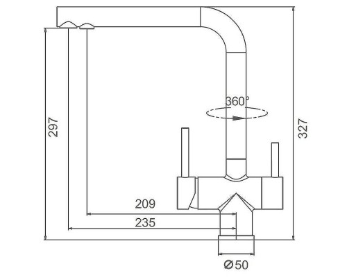 Смеситель для кухни Splenka S70.61.03 Золото матовое
