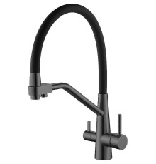 Смеситель для кухни Splenka S71.62.07 Серый матовый Черный