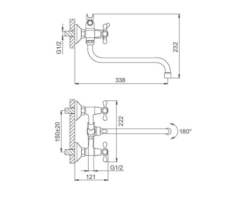 Смеситель для ванны Splenka S81.221 универсальный цвет Хром