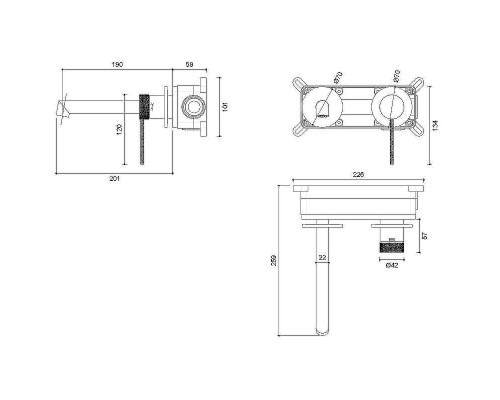 Смеситель для раковины Vincea Rim VBFW-2RM1GM Вороненая сталь
