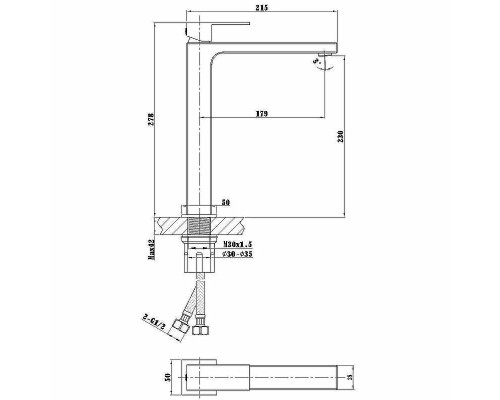 Смеситель для раковины Vincea Cube VBF-1C02MB Черный матовый