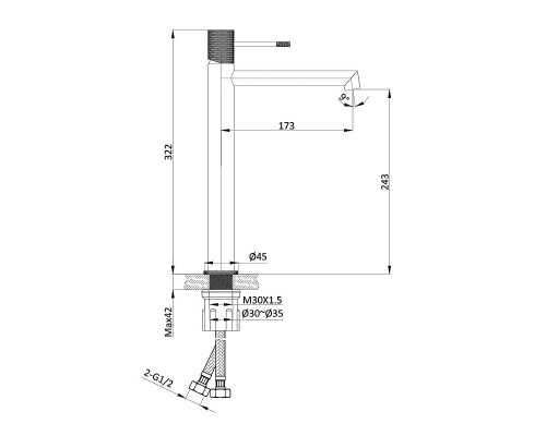 Смеситель для раковины Vincea Desire VBF-1D2BN цвет Брашированный никель
