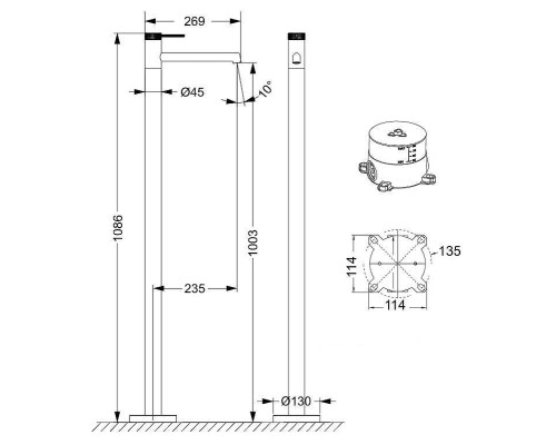 Смеситель для раковины Vincea Rim VFBF-2R1BG цвет Брашированное золото