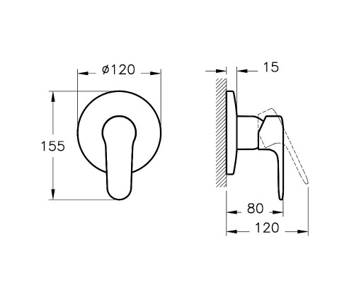 Смеситель для душа Vitra Root Round A4272829EXP Медь