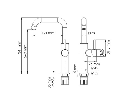 Смеситель для кухни WasserKRAFT A8517 цвет Хром