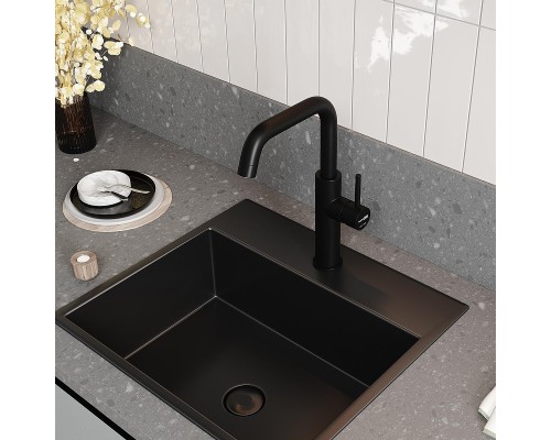 Смеситель для кухни WasserKRAFT A8567 цвет Черный матовый