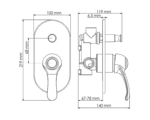 Смеситель для ванны WasserKRAFT A1361.049.111.113.053 цвет Темная бронза