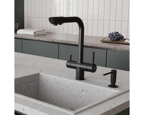 Смеситель для кухни WasserKRAFT A8367 Черный матовый