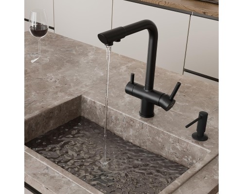 Смеситель для кухни WasserKRAFT A8367 Черный матовый