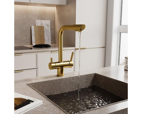 Смеситель для кухни WasserKRAFT A8387 Золото матовое