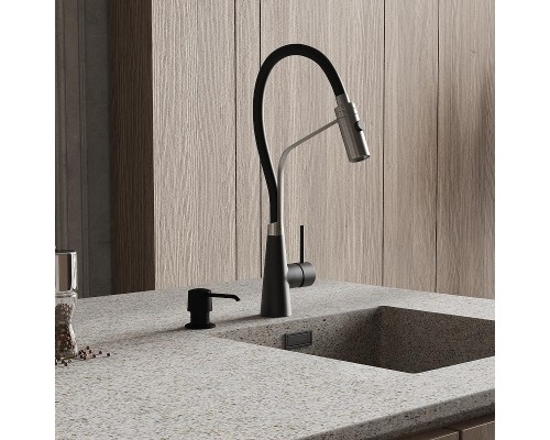 Смеситель для кухни WasserKRAFT A8417 Нержавеющая сталь Черный