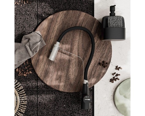 Смеситель для кухни WasserKRAFT A8417 Нержавеющая сталь Черный