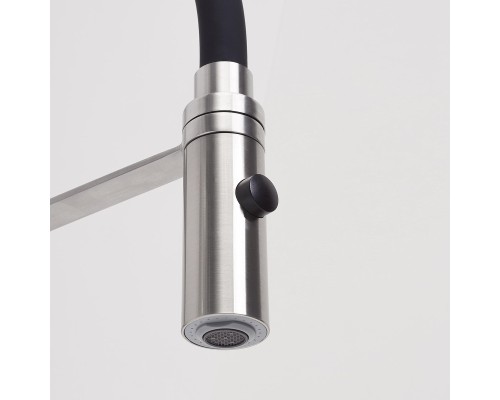 Смеситель для кухни WasserKRAFT A8417 Нержавеющая сталь Черный