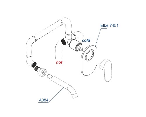 Смеситель для раковины WasserKRAFT A74543 Черный матовый