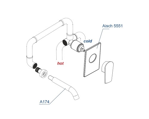 Смеситель для раковины WasserKRAFT A55543 Золото матовое