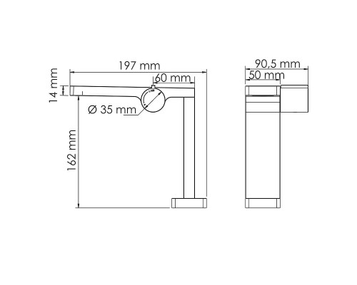 Смеситель для раковины WasserKRAFT Elbе 7410 Черный матовый