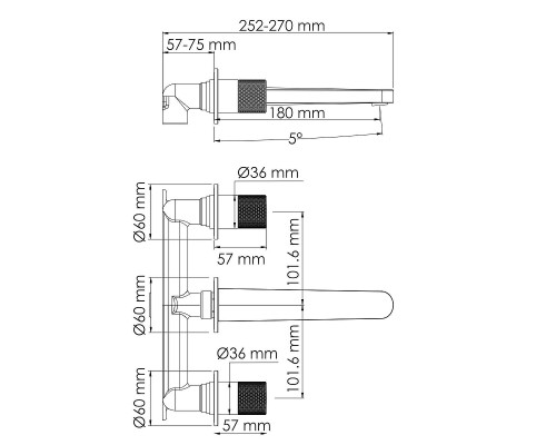 Смеситель для раковины WasserKRAFT Ems 7645 Золото глянцевое