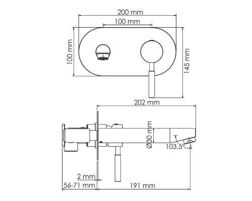 Смеситель для раковины WasserKRAFT Gollach 3330 Черный матовый