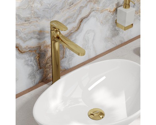 Смеситель для раковины WasserKRAFT Neckar 2103H Золото глянцевое