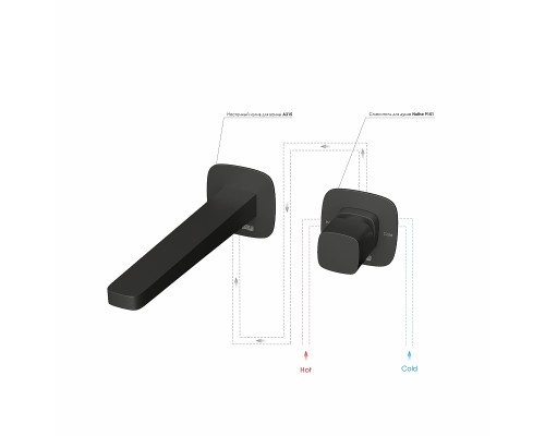 Смеситель для раковины WasserKRAFT Nuthe A9151.315 Черный матовый