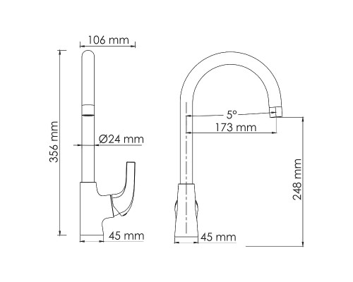Смеситель для кухни WasserKRAFT Sauer 7107 Золото