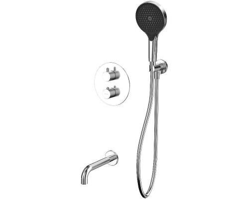 Смеситель для ванны Whitecross Y brushed nickel YSET10TOPNIB с термостатом Брашированный никель