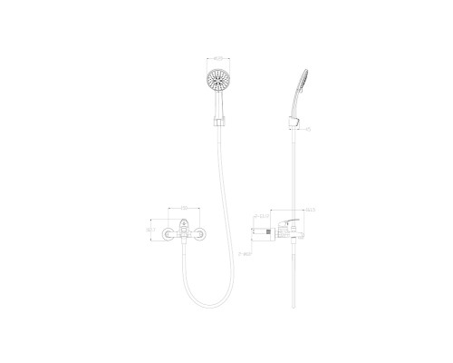 Смеситель для ванны Wonzon & Woghand WW-4530-BGG цвет Темный графит