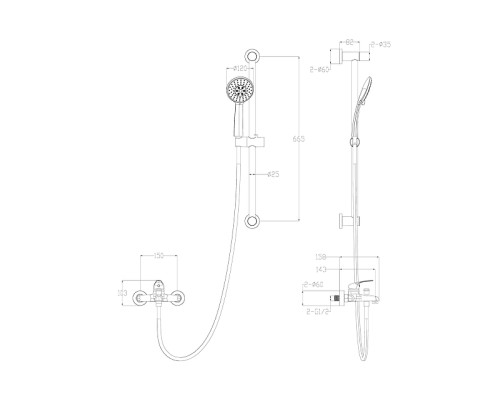 Смеситель для ванны Wonzon & Woghand WW-4560-MB цвет Черный матовый