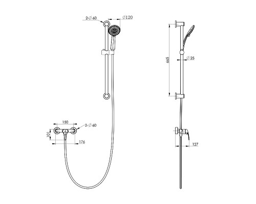 Смеситель для душа Wonzon & Woghand WW-4570-CR цвет Хром